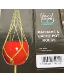 Macramé et cache pot rouge