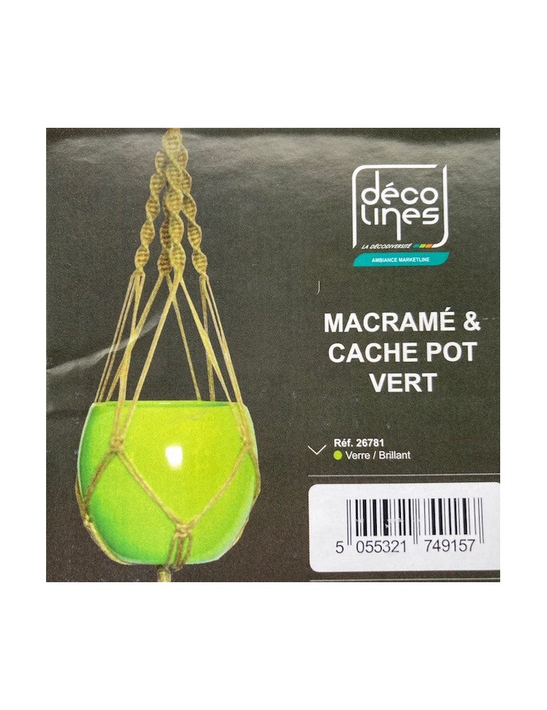 Macramé et cache pot rouge