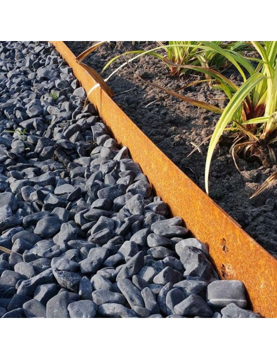 Bordure acier corten non oxydée 2000x2x150 mm